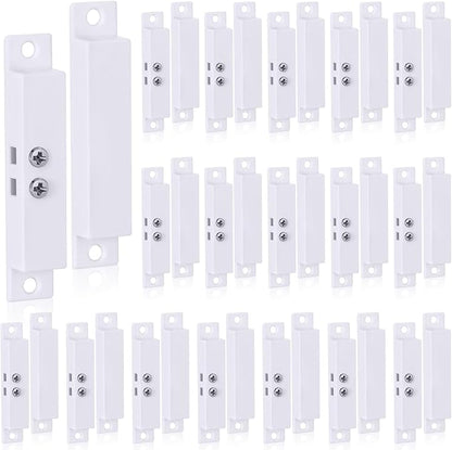 20 Sets NC Wired Surface Mounted Alarm Magnetic Door Contact Sensor Door Window Reed Switch Sensor with Double Side Tape for Security