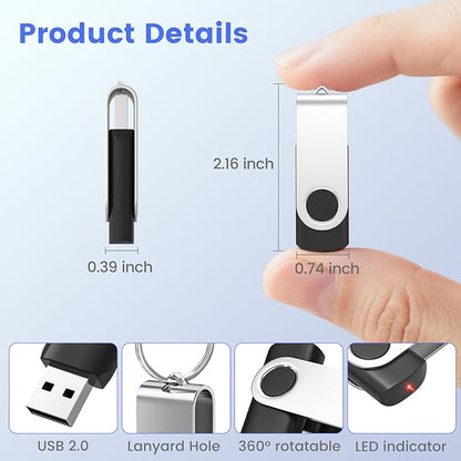ABLAZE 8GB USB Flash Drive 100 Pack, USB 2.0 Thumb Drives with Lanyards