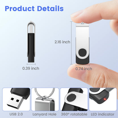 ABLAZE 4GB USB Flash Drive 20 Pack, USB 2.0 Thumb Drives with Lanyards