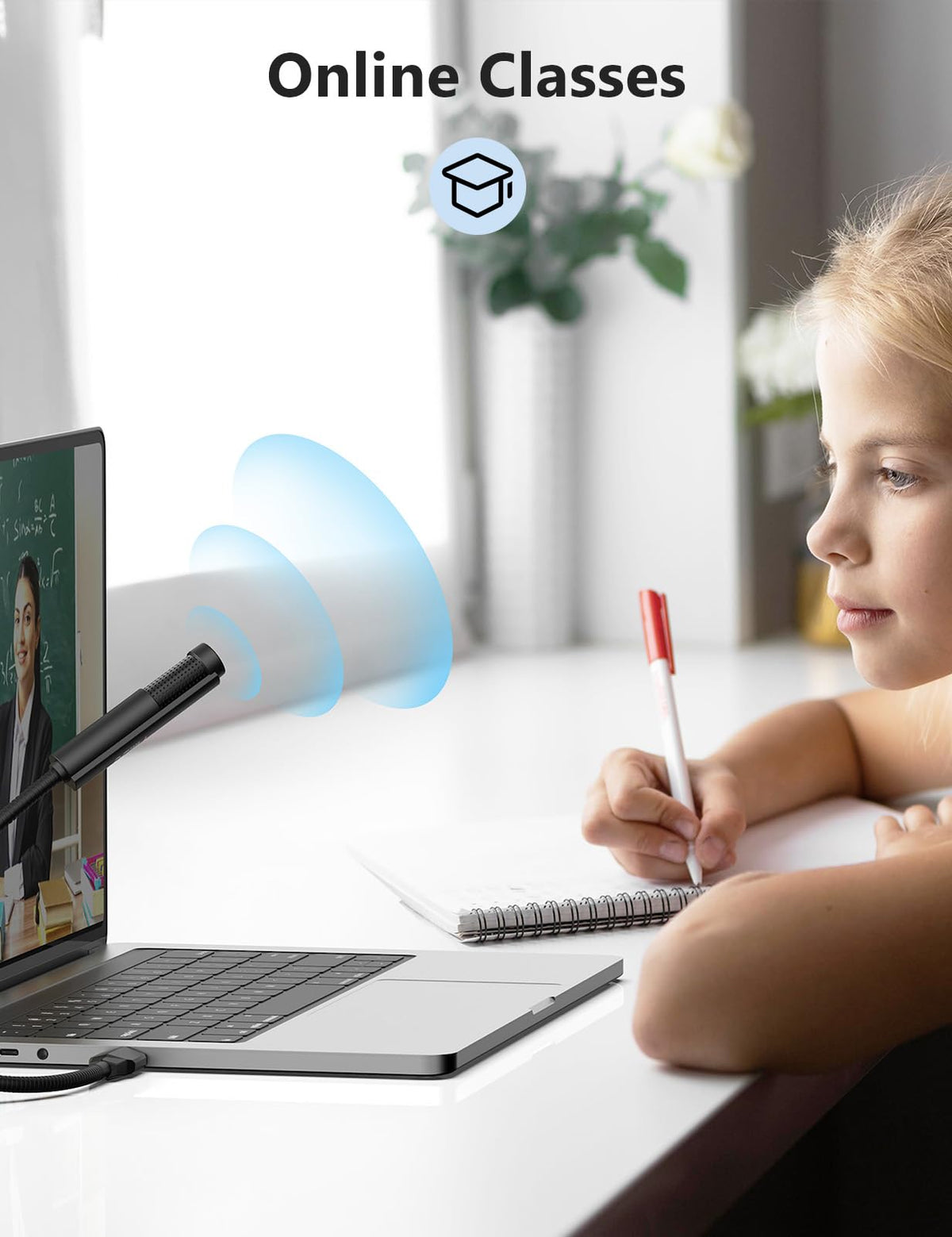 MillSO USB Microphone for Laptop Gooseneck Mini USB Computer Microphone