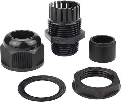XHF 20 Pcs 3/4" IP68 Strain Relief Nylon Cord Grip Waterproof NPT Cable Glands Adjustable UL Listed and RoHS Compliant(Black)
