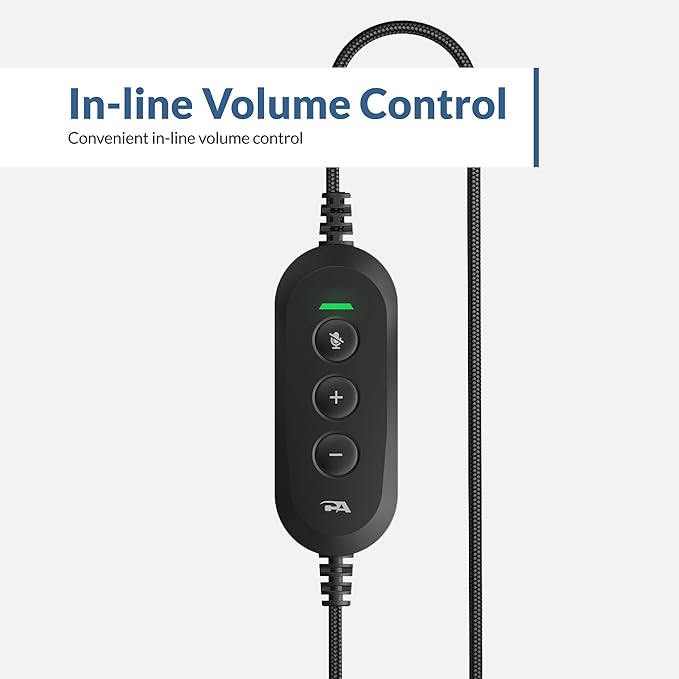 Cyber Acoustics USB-C Stereo Headset (AC-5014-5) – Durable, Crisp, and Clear Communication in Classrooms and at Home; in-Line Controls for Volume and Mic Mute - 5 Pack