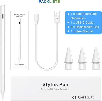 Pencil 2nd Generation Magnetic Wireless Charging: HATOKU Stylus Pen with Tilt Sensitvity Palm Rejection for iPad Air 3 4 5th M2 M3 - iPad mini 5 6th - iPad 6 7 8 9 10 11 Gen - iPad Pro 11" 12.9" M4