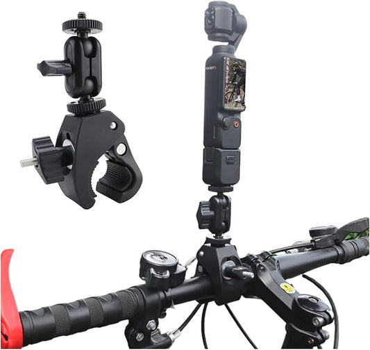 wtohoby Action Camera Mount Bike Handlebar Mounts, Universal Clamp for DJI Pocket 3/Action 6/5 Pro/Osomo 360, for Insta360 X5/X4 Series, Fit for Light/Other Sports Action Camera Clip Adapter Holder