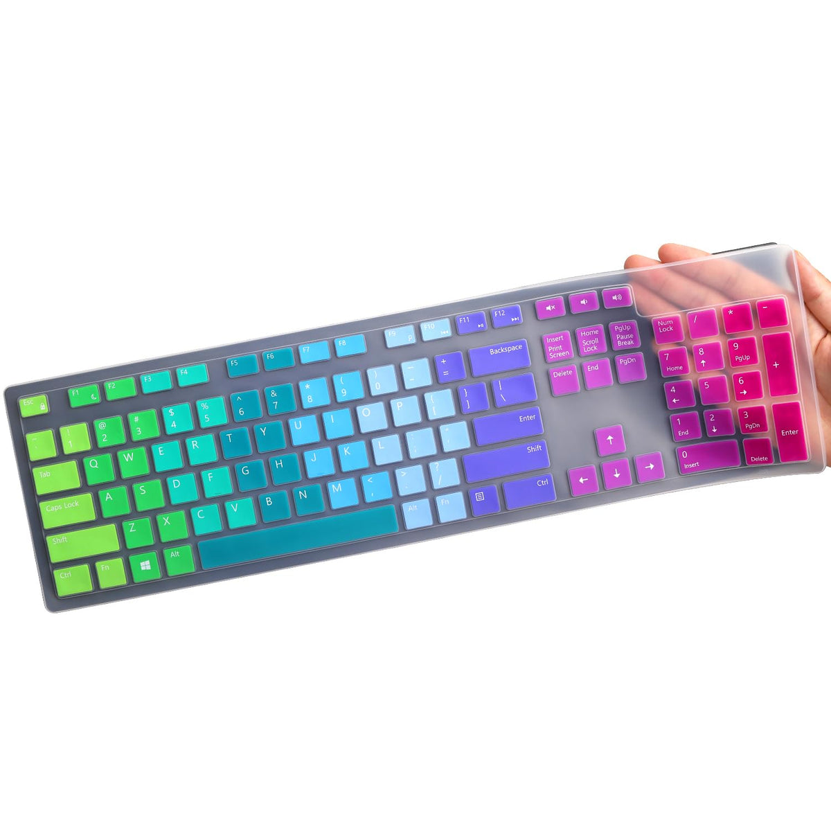 Keyboard Cover Skin for Dell KM636 KB216 KB216t KB216d KB216p Wired & Wireless Keyboard, Dell Optiplex 5250 3050 3240 5460 7450 7050, Dell Inspiron Desktop 24" 27" 5400 5490 7700 7790 3475 3670 3477