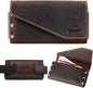 Topstache Leather Phone Holster with Belt Loop, Magnetic Closure Cell Phone Pouch Card Holder Wallet, Handmade Holder for iPhone 13 Pro Max, S22 Ultra, Dark Brown