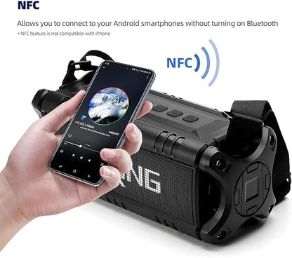 W-KING Bluetooth Speaker, 90W Max Loud Portable Speakers Bluetooth Wireless, IPX6 Waterproof Outdoor Speaker with 50W Deep Bass/2 Powerful Subwoofer/40H/Power Bank/EQ/TF/AUX/NFC for Pool/Party/Travel