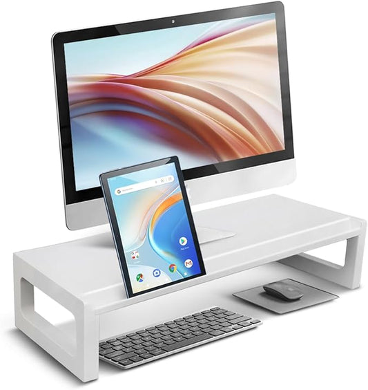 DEEDRR Monitor Stand Riser – 22-Inch Computer Monitor Stand with Multifunctional Slot, Multi-Purpose Desktop Storage for Laptop, Printer, TV
