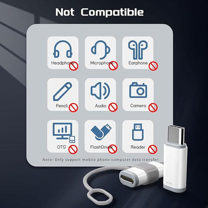 4 Pack Lightning to USB C Adapter for iPhone 15/16/16 Pro Max/Plus Samsung S24 Support Charging & Data Transfer,Type C Charger Connector Cable-NOT Support Audio/OTG/Headphone/Earbud/Apple -Pencil