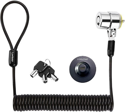 8Feet 3keys Security Retractable Cable Lock Portable Keyed Laptop Lock for Monitors, Laptops, MacBooks, Tablets, iPad,Mac mini, (Keyed Different+Black Anchor Plate) (1 Pack)