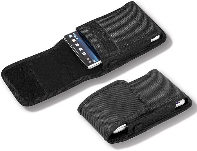 Cell Phone Pouch Nylon Holster Case with Belt Clip Cover for Samsung Galaxy S24 Ultra / S24 Plus/ S23 Ultra / A14 5G / A15 5G/A35/A55 5G/iPhone 15 14 13 12 Pro Max Case Metal Belt Clip