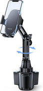 Miracase [2025 Latest Upgraded] Universal Cup Phone Holder for Car, [Rotatable & Adjustable] Long Neck Car Cup Holder Phone Mount Compatible with iPhone, Samsung, Google & More Smartphones