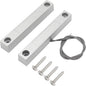 Magnetic Reed Switch Wired Surface Mount Normally Closed NC Contact Sensor Alarm Magnetic Door Switch with 2 Wires, Zinc Alloy Sliver, MC-58
