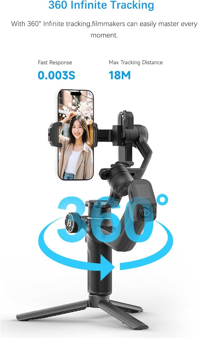 FeiyuTech Scorp MINI 3 Gimbal Stabilizer for iPhone, 3-Axis Smartphone Gimbal Built-in AI Tracking Module,Phone Gimbal with Cooling Fan and Integrated Grip Design, Touch Screen, 2KG(4.41lb) Payload