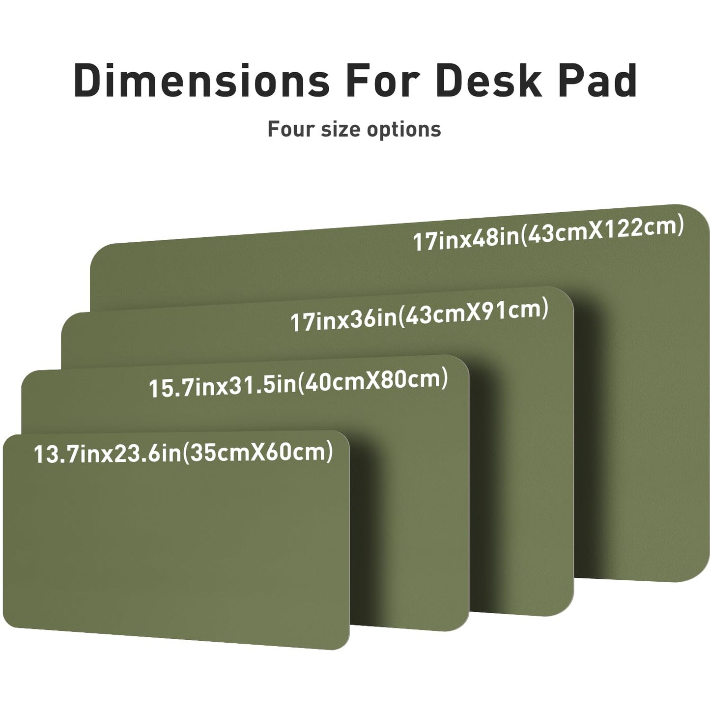 Aothia Desk Protector Mat, Mouse Pad, Non-Slip Waterproof PU Leather Desk Blotter, Laptop, Writing for Office and Home (23.6" x 13.7", Olive Green)