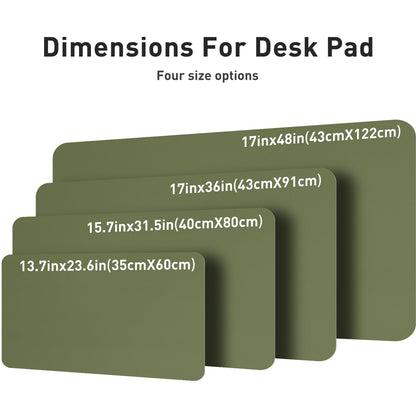 Aothia Desk Protector Mat, Mouse Pad, Non-Slip Waterproof PU Leather Desk Blotter, Laptop, Writing for Office and Home (23.6" x 13.7", Olive Green)
