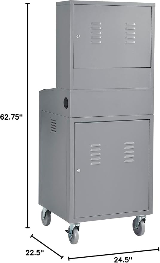 Global Industrial Mobile Security LCD Computer Cabinet Enclosure, Gray