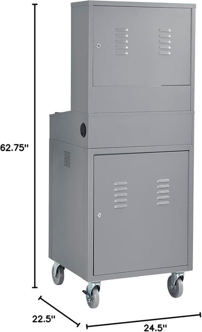 Global Industrial Mobile Security LCD Computer Cabinet Enclosure, Gray