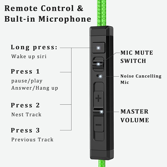 Soundmaster Pro V1 - Gaming Earphones with Dual Audio Drivers,in-Line Mic with Mute and Volume Control,Compatible with Xbox Series,Xbox One,Ps5,Ps4,Switch,Pc with 3.5mm