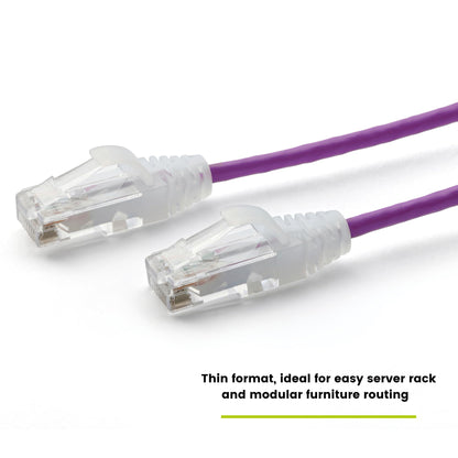 TRUECABLE Cat6 Component Rated Patch Cable, Unshielded (U/UTP), 6in, Purple, 28AWG Stranded Pure Copper, Snagless 10G High-Speed Ethernet Cable, PoE++ 4PPoE 100W, UL Listed, RoHS-3, 1 Pack