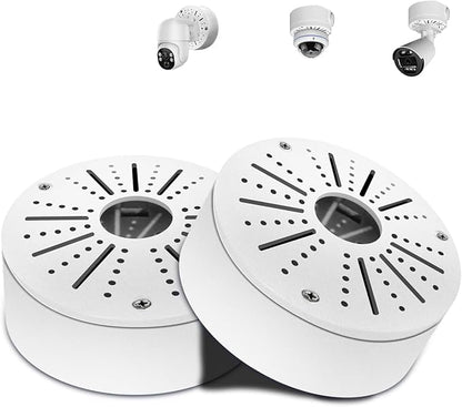 WEILAILIFE 【Compatible Almost All Cameras Type】 Security Camera Junction Box, Universial Camera Junction Box Mount Bracket, Outdoor Security Camera Mount, CCTV Metal Junction Box(2 Pack)
