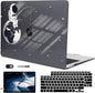 Compatible with MacBook Air 13 inch Case M1 A2337 A2179 A1932 Cover 2021 2020 2019 2018 Release with Retina Display & Touch ID, Crystal Black Pattern Plastic Hard Shell Case, Astronaut Earth