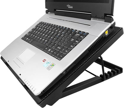 Laptop Cooling Pad 17inch 15.6 14 13 12inch Gaming Cooler Pad Chill Mat 5 Quiet Fans LED Lights and 2 USB 2.0 Ports Adjustable Mounts Laptop Stand Height Angle