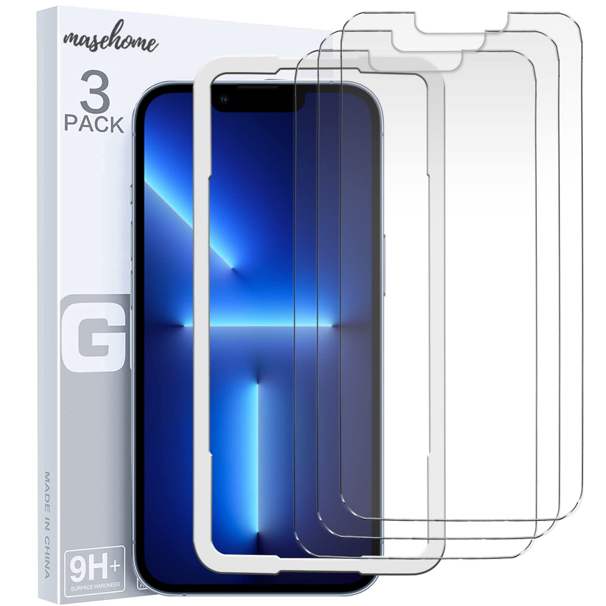 MASETECH Screen Protector Tempered Glass Compatible with Apple iPhone 15 Pro Max (2 Pack)