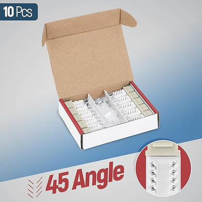 Everest 45° Angled RJ45 Cat6 Keystone Jacks 10-Pack in Ivory - Slim Profile Female RJ45 Connectors - Cat 6 Keystone Jack - Compatible with 45° Angled Speed Termination Tool - 45Term (B0BL3GS7ZY)