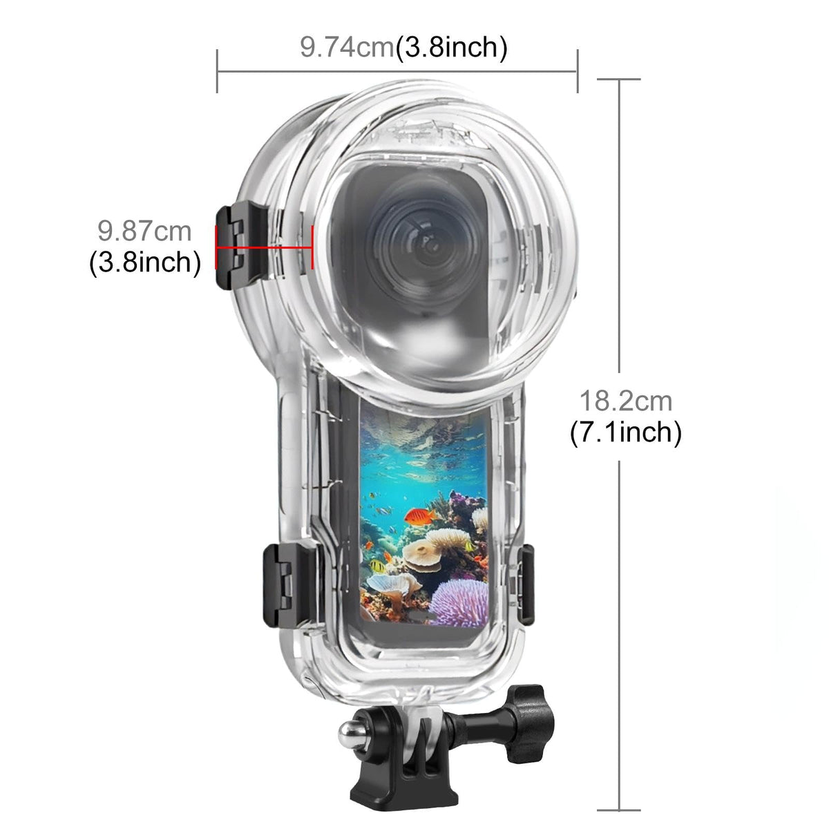 PULUZ Invisible Dive Case for Insta360 X5, [196ft/60m] Waterproof Case Diving Housing Cover Protective Underwater Shell for Insta 360 X5 Action Camera Accessories