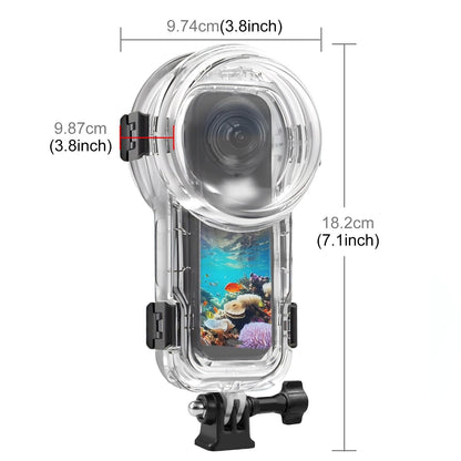 PULUZ Invisible Dive Case for Insta360 X5, [196ft/60m] Waterproof Case Diving Housing Cover Protective Underwater Shell for Insta 360 X5 Action Camera Accessories