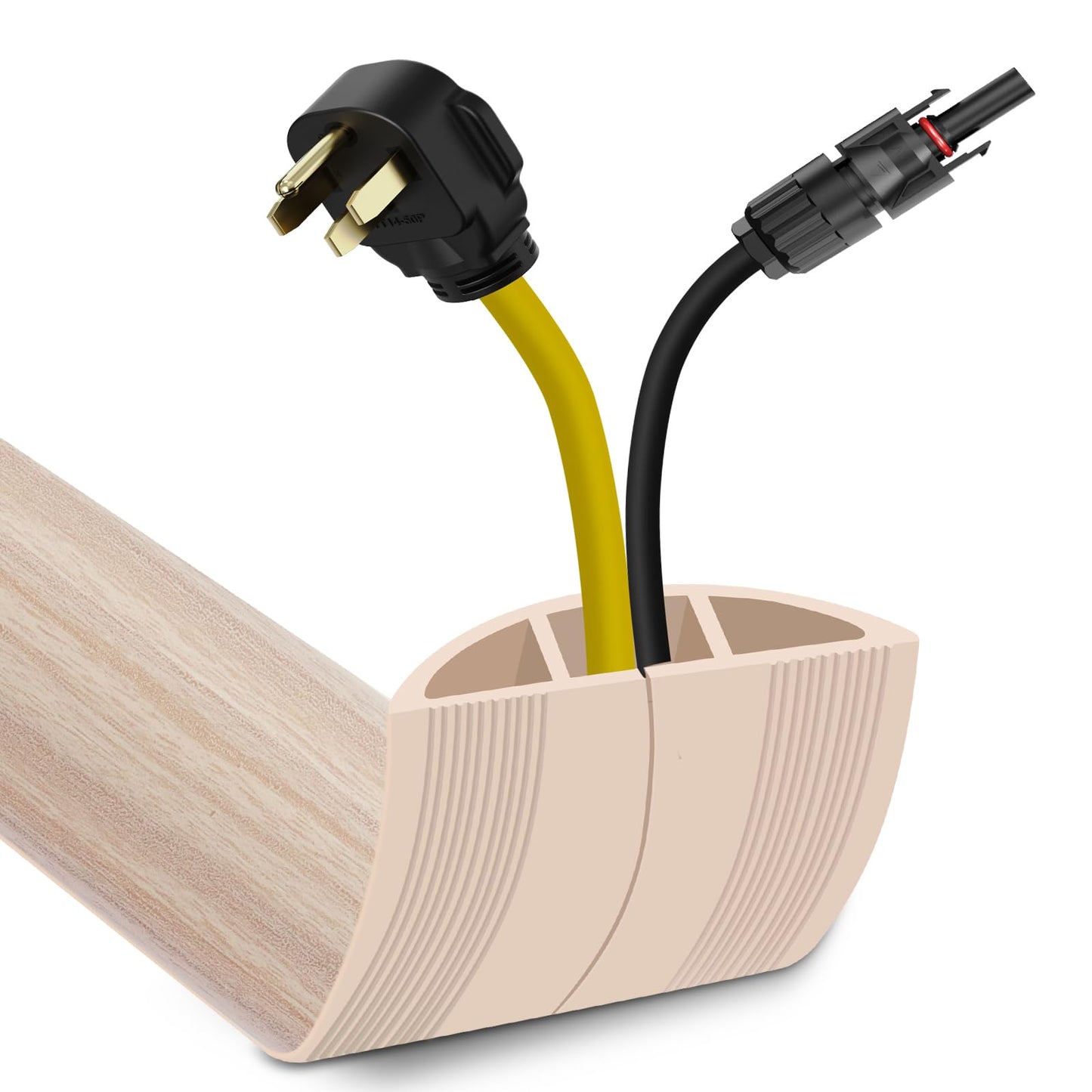 JAHOMFAI Floor Cord Cover 10FT Cord Covers for Wires on Floor Protect Wires & Prevent Trip Hazards, Easy to Cut for Home, Office, School, Concerts, Cavity W0.6in x H0.32in