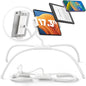 SAIJI iPad Stand, Adjustable Ergonomic Tablet Holder for Bed, Kindle Stand for Reading in Bed Fit for Tablet, Phone, Kindle, Portable Monitor, Switch and More 4.7"-17.3" Devices (White)
