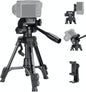 NEEWER Entry Level Version Mini Desk Phone Tripod Compatible with iPhone for Video Recording, Small Compact Table Top DSLR Camera Camcorder Webcam Stand, 3 Way Pan Tilt Head & Cell Phone Holder, TP52