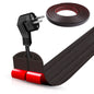 Floor Cord Cover Self Adhesive Cord Hider,10FT Cable Management, Extension Strip Protector for Wires, Prevent Cable Trips for Offices, Gyms, Exhibitions Cavity:0.39"(W) x 0.27"(H) Black