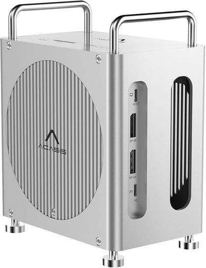 ACASIS 40Gbps Mac mini M4 Dock with Dual-Bay NVMe SSD Enclosure, 11-1 Workstation for Mac mini M4 and M4 Pro, Docking Station with DP 4K60Hz, 3XUSB-A10G, PD 30W, SD/TF4.0, Support Dual SSD B+M M-Key