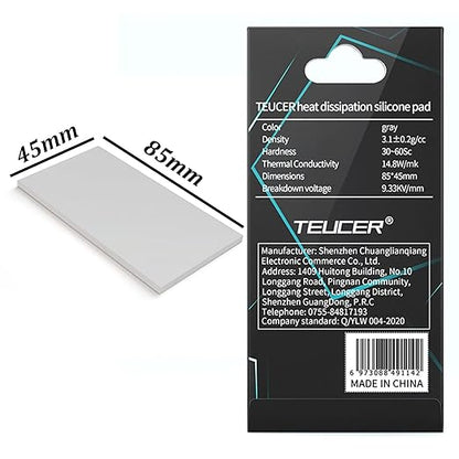 Thermal Pad 14.8 W/mK, 85x45x2mm, Non Conductive Heat Resistance High Temperature Resistance, Silicone Thermal Pads for Laptop Heatsink GPU CPU LED Cooler (2mm)