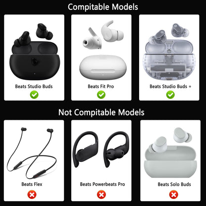 Replacement Silicone Ear Tips for Beats Fit Pro/Studio Buds/Studio Buds+ Headphone, 6 Pairs Earbuds Eartips L/M/S, Eargels Set Fit in Case, Earplug Ear Cap (Black with Pen)