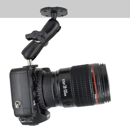 Heavy-Duty Camera Wall/Desktop Mount with 1/4"-20 Thread, Aluminum Alloy Arm, Dual Ball Heads, 1-Inch TPU Ball, Free Rotation,Compatible with DSLR, CCTV, RAM B System