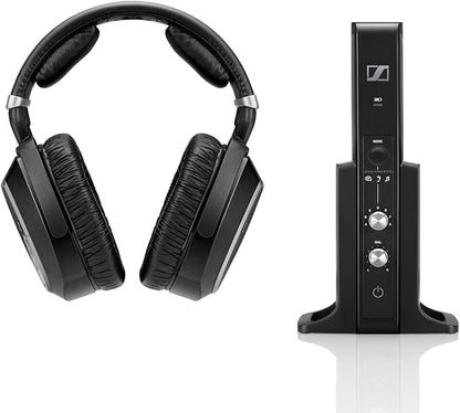 Sennheiser Consumer Audio RS 195 RF Wireless Headphone Systems for TV Listening with Selectable Hearing Boost Preset,Black
