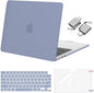 MOSISO Compatible with MacBook Air 13 inch Case 2025 2024 2023 2022 M4 A3240 M3 A3113 M2 A2681, Plastic Hard Shell&Keyboard Cover&Screen Film&Type C for MacBook Air 13.6 inch Case, Lavender Gray