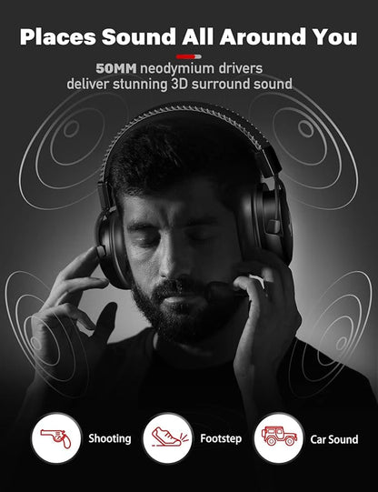 DEEBOX Gaming Headset for PS5 PS4 Xbox One Switch, Gaming Headphones with Microphone for PC Mac Laptop Computer Gamer