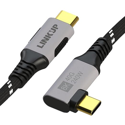 LINKUP USB 4.0 USB C to USB C Cable | Thunderbolt 4/3 Compatible | Type C Charger for MacBook and iPhone | 240W Fast Charging | 40Gbps Data Transfer | 8K@60Hz Display Cord | Use with all USB C devices