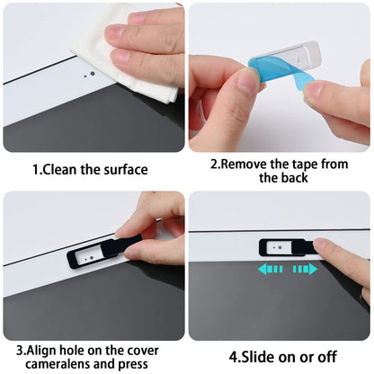 Webcam Cover, 3 Pieces, Laptop Camera Cover, Privacy Shielding Capacity is Twice as Big as The Traditional, Suitable for Computer Mobile Phones, laptops, Tablets and so on (Black)
