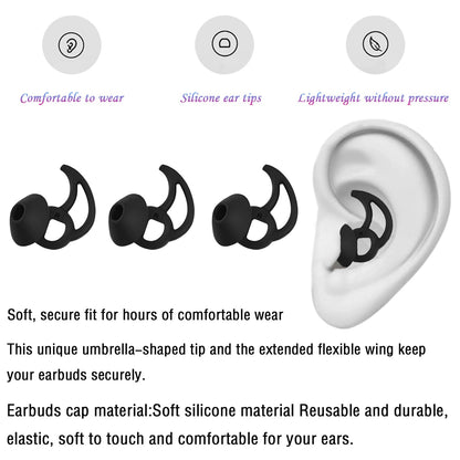 WKYMY Silicone Replacement Earbud Tips Earbud Covers Ear Tips Compatible with Bose Quietcomfort and Sport Headphone Rubber Tips Large 3 Pairs