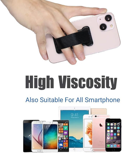 Phone Grip Strap Holder for Hand, Universal Finger Strap Phone Holder, Finger Loop Selfie Grip Compatible with Most Smartphones (Black Red) - 2Pack