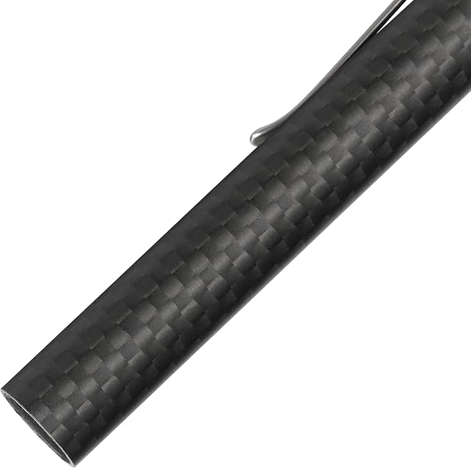 Cool Hand 4.9'' Carbon Fiber Bolt Action Pen with Retractable Stylus Tip for Any Touch Screen, Ballpoint Ink Refillable, Compact Size, Skelton Out Deep Pocket Clip (Carbon Fiber Silver)