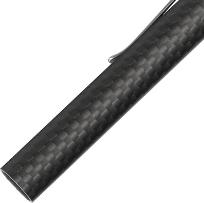Cool Hand 4.9'' Carbon Fiber Bolt Action Pen with Retractable Stylus Tip for Any Touch Screen, Ballpoint Ink Refillable, Compact Size, Skelton Out Deep Pocket Clip (Carbon Fiber Silver)