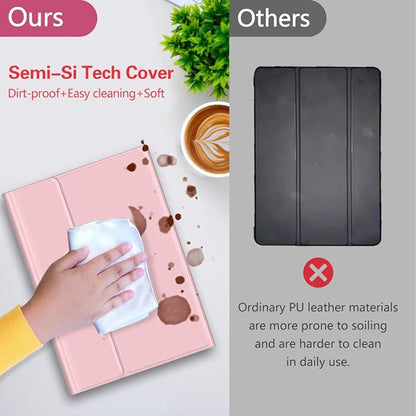 Galaxy Tab A9 Plus Case with Keyboard 5G 11 Inch 2023 (SM-X210/X216/X218), 7 Color Backlit Detachable Tablet Keyboard Cover with S Pen Holder for Samsung Galaxy Tab A9+ 11" (Pink)
