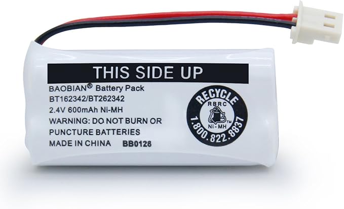 BT162342 BT262342 Battery Compatible with for BT183342 BT283342 BT166342 BT266342 VTech CS6114 CS6419 CS6719 at&T EL52300 CL80111 Cordless Phone(Pack of 4)(Pack 0f 4)